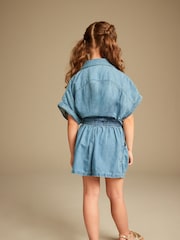 Blue Denim Twist Front Co-ord Set (3-16yrs) - Image 3 of 6