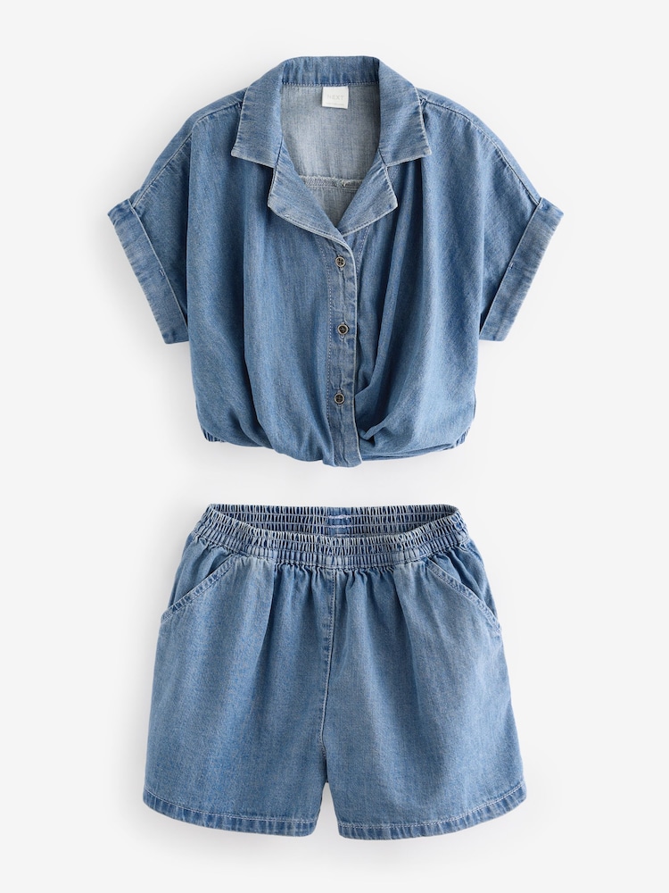 Blue Denim Twist Front Co-ord Set (3-16yrs) - Image 4 of 6