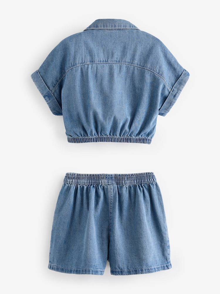 Blue Denim Twist Front Co-ord Set (3-16yrs) - Image 5 of 6