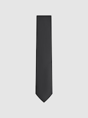 Reiss Black Ceremony Textured Silk Blend Tie - Image 1 of 5