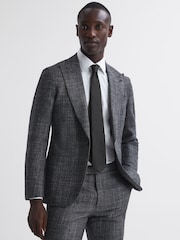 Reiss Black Ceremony Textured Silk Blend Tie - Image 2 of 5