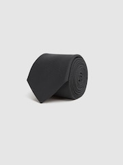 Reiss Black Ceremony Textured Silk Blend Tie - Image 3 of 5