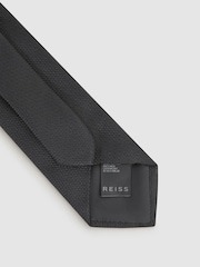 Reiss Black Ceremony Textured Silk Blend Tie - Image 4 of 5