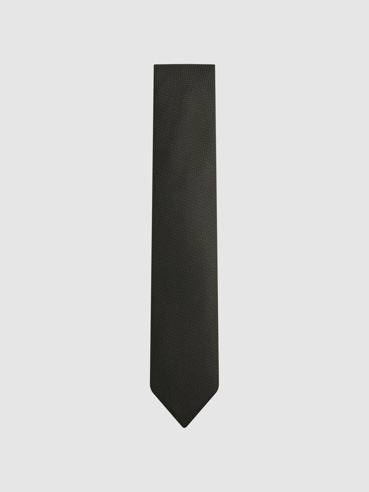 Reiss Dark Green Ceremony Textured Silk Blend Tie - Image 1 of 1