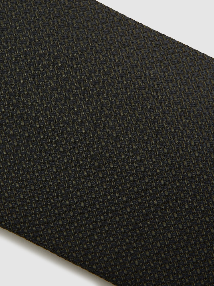 Reiss Dark Green Ceremony Textured Silk Blend Tie - Image 5 of 5 Reiss Dark Green Ceremony Textured Silk Blend Tie - Image 5 of 5