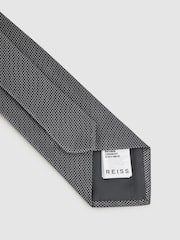 Reiss Charcoal Ceremony Textured Silk Blend Tie - Image 4 of 6