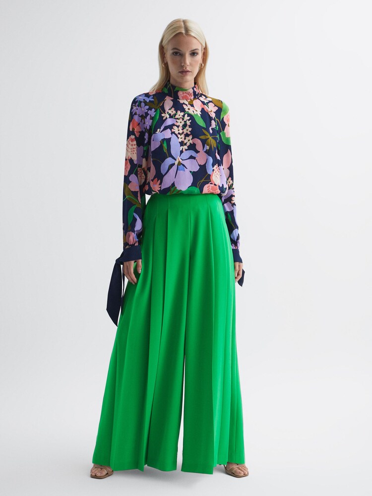 Florere Wide Leg Pleated Trousers - Image 1 of 5 Florere Wide Leg Pleated Trousers - Image 1 of 5