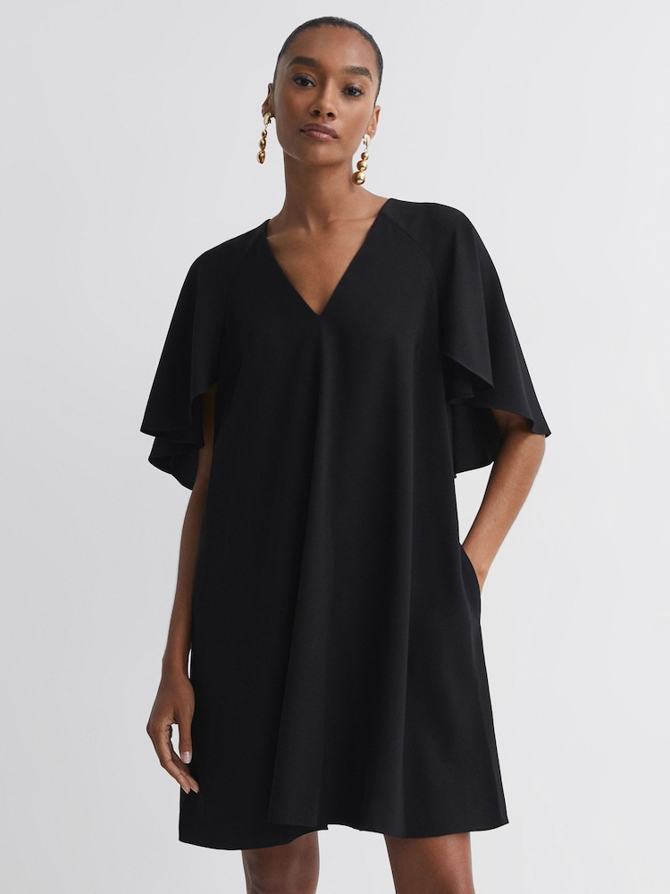 Florere Relaxed Fit Cape Sleeve Mini Dress - Image 1 of 5