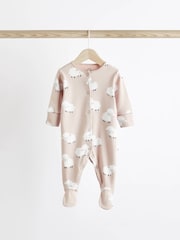 Grey Sheep Baby Delicate Appliqué 100% Cotton Sleepsuits 3 Pack (0mths-2yrs) - Image 4 of 10