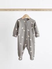 Grey Sheep Baby Delicate Appliqué 100% Cotton Sleepsuits 3 Pack (0mths-2yrs) - Image 5 of 10