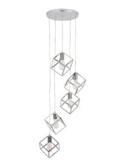 Pacific Alessio Shiny Nickel Metal Five Cube Pendant Ceiling Light - Image 2 of 5