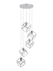 Pacific Alessio Shiny Nickel Metal Five Cube Pendant Ceiling Light - Image 3 of 5