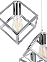 Pacific Alessio Shiny Nickel Metal Five Cube Pendant Ceiling Light - Image 4 of 5