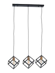 Pacific Matt Black Alessio Metal Three Cube Pendant Ceiling Light - Image 2 of 3