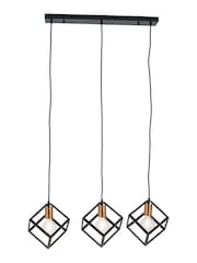 Pacific Matt Black Alessio Metal Three Cube Pendant Ceiling Light - Image 3 of 3