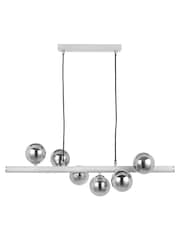 Pacific Blair Smoke Glass Ball and Grey Metal Bar Pendant Ceiling Light - Image 2 of 5