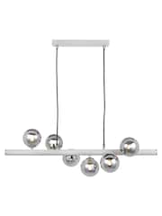 Pacific Blair Smoke Glass Ball and Grey Metal Bar Pendant Ceiling Light - Image 3 of 5