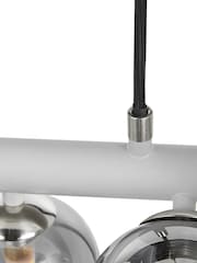 Pacific Blair Smoke Glass Ball and Grey Metal Bar Pendant Ceiling Light - Image 4 of 5