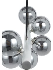 Pacific Blair Smoke Glass Ball and Grey Metal Bar Pendant Ceiling Light - Image 5 of 5