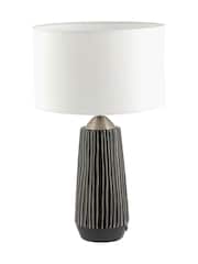 Pacific Black Artemis Textured Ceramic Silver Lamp - Image 2 of 5