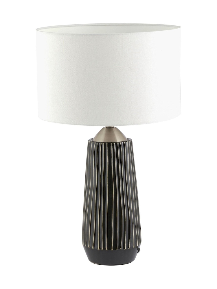 Pacific Black Artemis Textured Ceramic Silver Lamp - Image 2 of 5