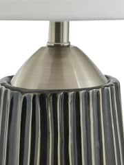 Pacific Black Artemis Textured Ceramic Silver Lamp - Image 3 of 5