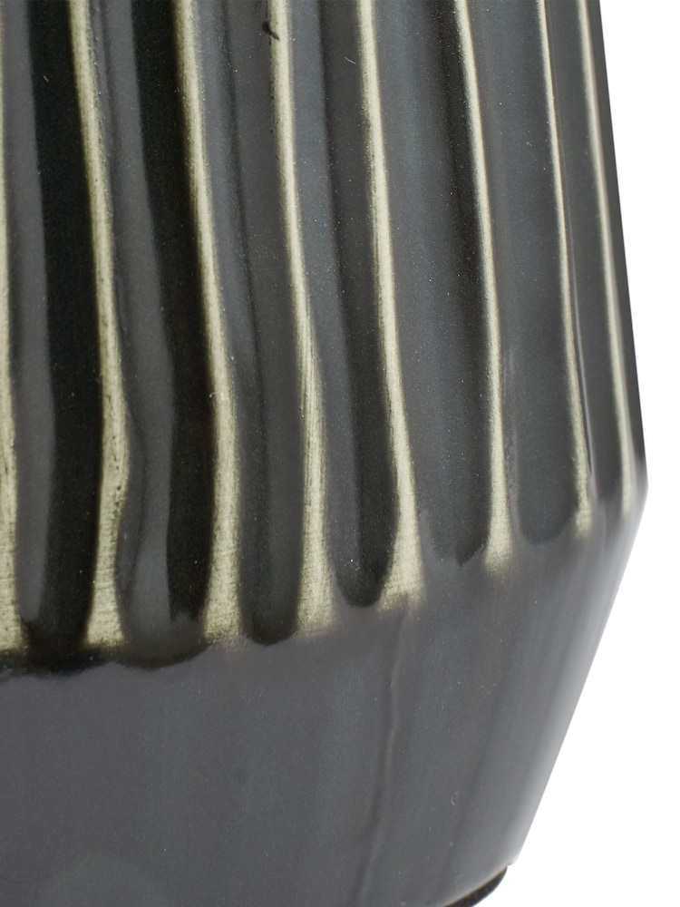 Pacific Black Artemis Textured Ceramic Silver Lamp - Image 5 of 5