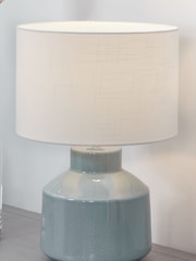Pacific Duck Egg Blue Nora Crackle Effect Table Lamp - Image 1 of 5