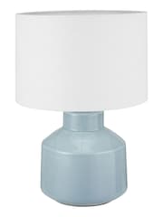 Pacific Duck Egg Blue Nora Crackle Effect Table Lamp - Image 2 of 5