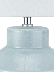 Pacific Duck Egg Blue Nora Crackle Effect Table Lamp - Image 3 of 5