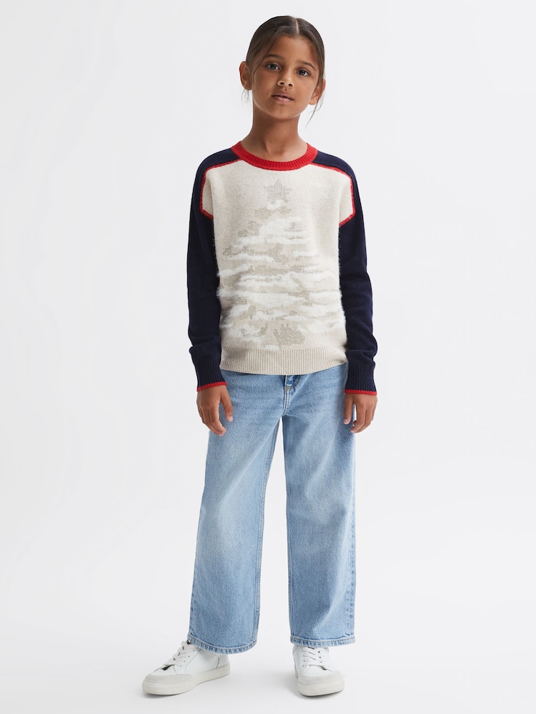 Reiss Blue Tilly 9-14 yrs Casual Knitted Christmas Festive Jumper - Image 1 of 6