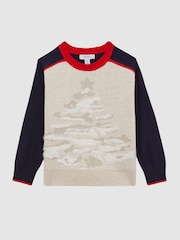 Reiss Blue Tilly 9-14 yrs Casual Knitted Christmas Festive Jumper - Image 2 of 6