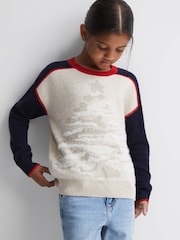 Reiss Blue Tilly 9-14 yrs Casual Knitted Christmas Festive Jumper - Image 3 of 6