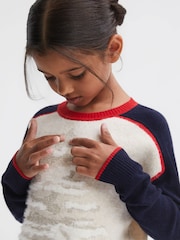 Reiss Blue Tilly 9-14 yrs Casual Knitted Christmas Festive Jumper - Image 4 of 6