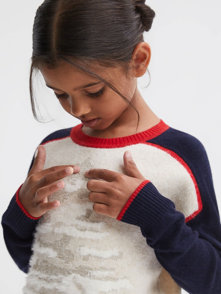 Reiss Blue Tilly 9-14 yrs Casual Knitted Christmas Festive Jumper - Image 4 of 6