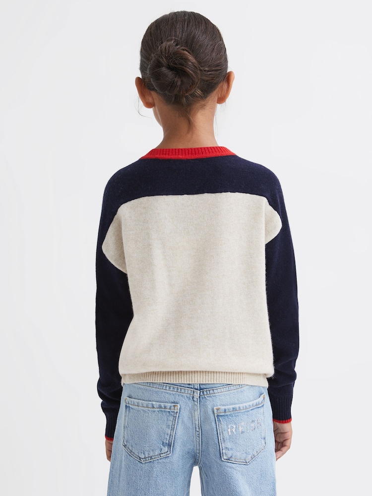 Reiss Blue Tilly 9-14 yrs Casual Knitted Christmas Festive Jumper - Image 5 of 6