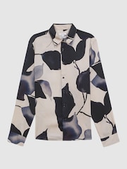 Reiss Grey Multi Riggins Printed Button-Through Shirt - Image 2 of 6