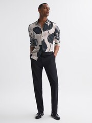 Reiss Grey Multi Riggins Printed Button-Through Shirt - Image 4 of 6