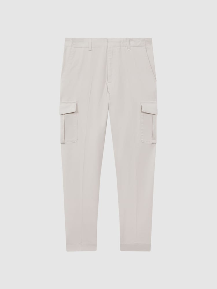 Crudo - Pantalones tapered estilo cargo en algodón cepillado Thunder de Reiss - Imagen 2 de 5