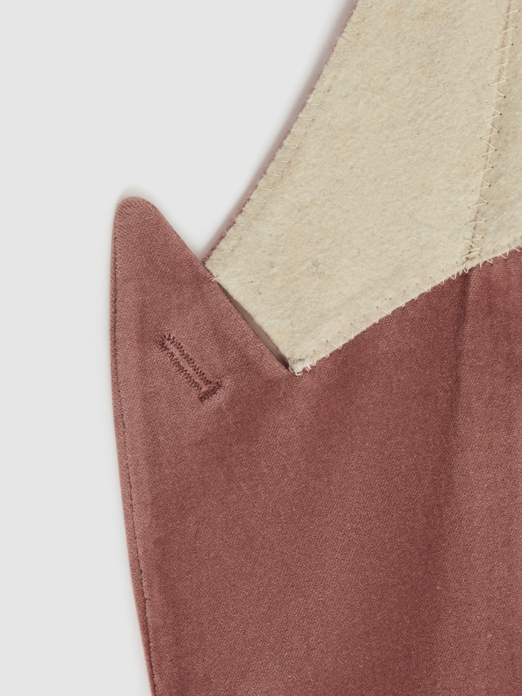 Reiss Dusty Pink Apsara Slim Fit Velvet Single Breasted Blazer - Image 7 of 7