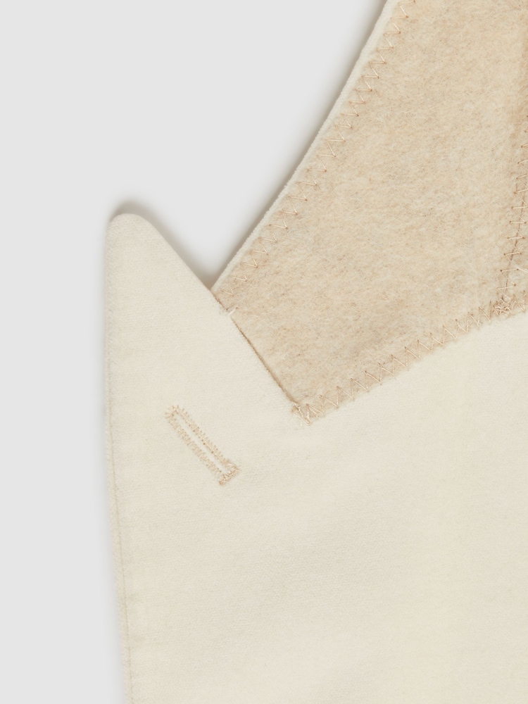 Reiss White Apsara Slim Fit Velvet Single Breasted Blazer - Image 8 of 8