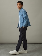 Reiss Navy Lucian 3-9 yrs Technical Drawstring Cuffed Cargo Trousers - Image 1 of 4