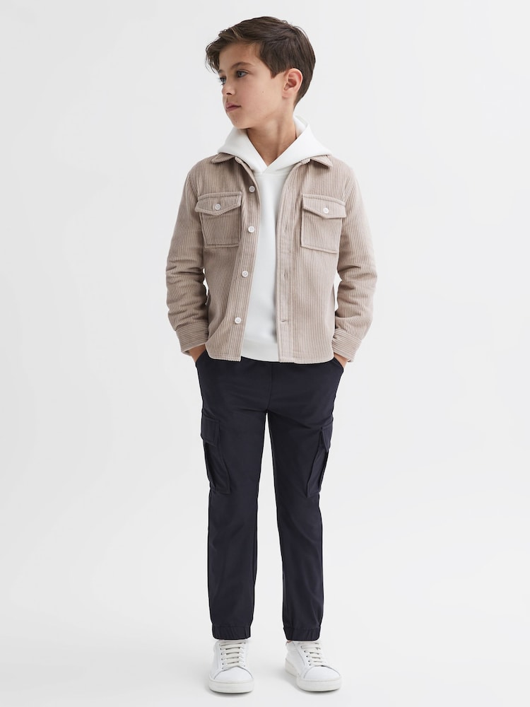 Reiss Mink Bonucci 9-14 yrs Corduroy Twin Pocket Overshirt - Image 1 of 6