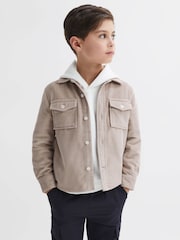 Reiss Mink Bonucci 9-14 yrs Corduroy Twin Pocket Overshirt - Image 3 of 6