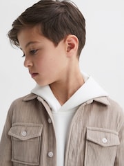 Reiss Mink Bonucci 9-14 yrs Corduroy Twin Pocket Overshirt - Image 4 of 6