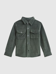 Reiss Ivy Green Bonucci Senior Corduroy Twin Pocket Overshirt - Image 2 of 6
