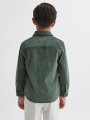 Reiss Ivy Green Bonucci Senior Corduroy Twin Pocket Overshirt - Image 5 of 6