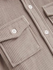 Reiss Mink Bonucci Junior Corduroy Twin Pocket Overshirt - Image 6 of 6