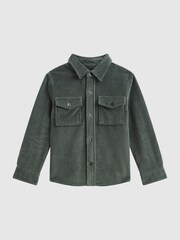 Reiss Ivy Green Bonucci Junior Corduroy Twin Pocket Overshirt - Image 2 of 6