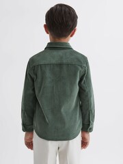 Reiss Ivy Green Bonucci Junior Corduroy Twin Pocket Overshirt - Image 5 of 6